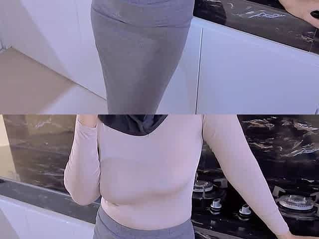 I serve her kitchen and she pays me back with a good blowjob in hijab