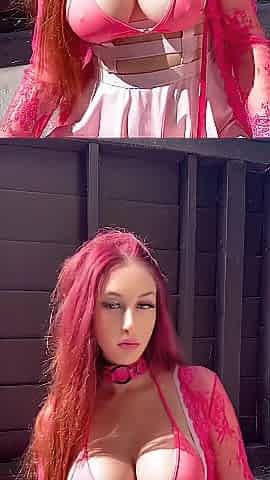 Artemisia Love large boobs lengthy hair blowing bubbles outdoor full on OF