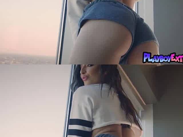 Slim small titted latin footballer hottie positions undressed