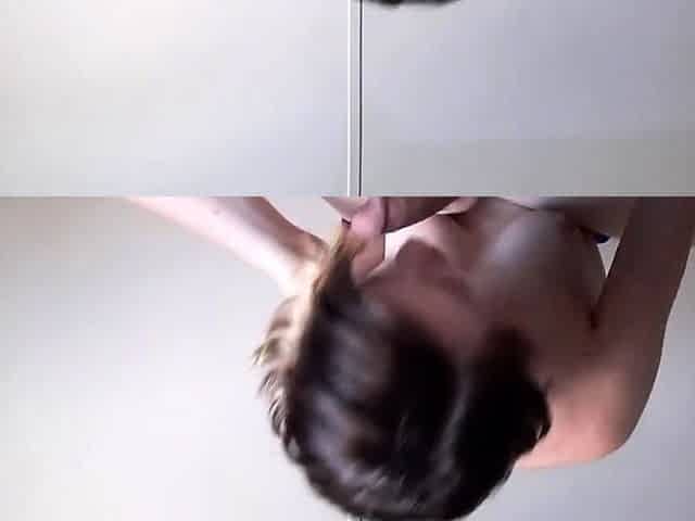 Beautiful Teen with Small Tits Sucks and Swallows