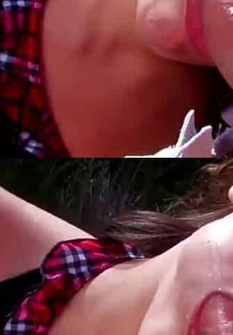 College girl gets deepthroat and anal fuck outdoors