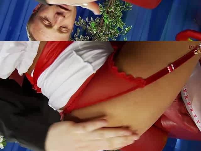 Nasty sweetheart Scarlett takes a thick jock in her hairless snatch
