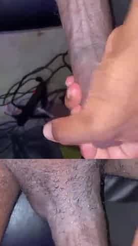 POV: A Thirsty Ebony Bull Worships His Own Schlong