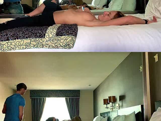 Having enjoyment in our hotel room West Hollywood California