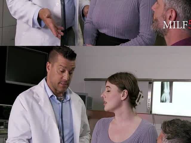 MILF5 - Fertility Doctor Impregnates Chaps Wife In Front Of Him