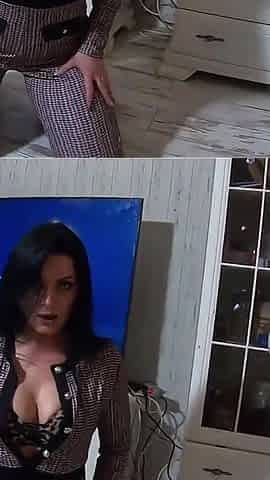 Tight Jumpsuit, Furry Boots & Messy Deepthroat with a Cum-licking Finish