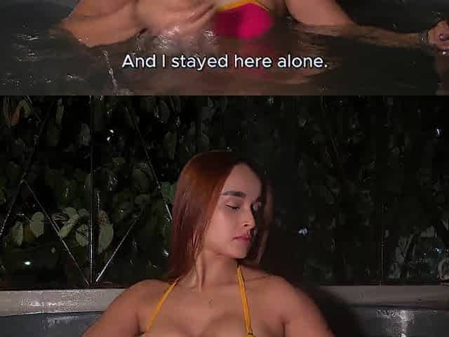 Discovered my LATIN BABE neighbour in the Jacuzzi, so I had to bang her until this babe came on my shlong!