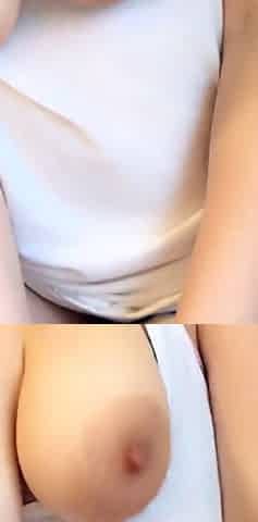 Cute blonde with big boobs solo