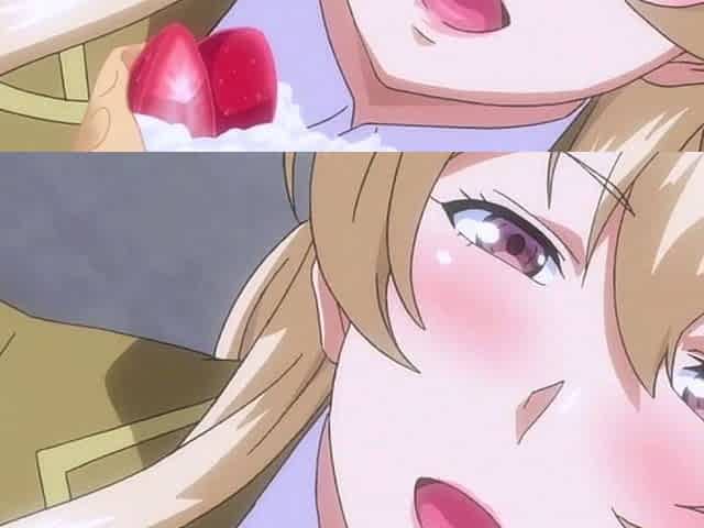 Innocent anime lady lets her lover in for the first time