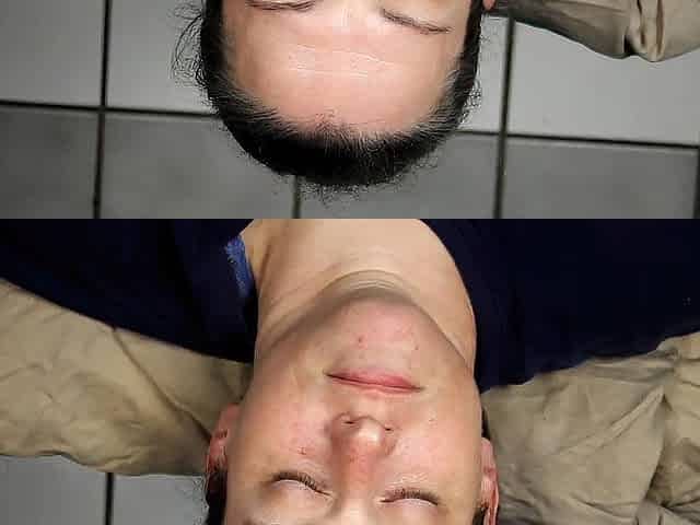 Massive Homemade facial blasting right in her eyes!!! Fixed sound