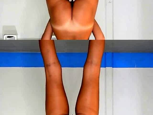 Sweaty Blonde Babe Shows Off Her Bubble Butt and Sexy Legs