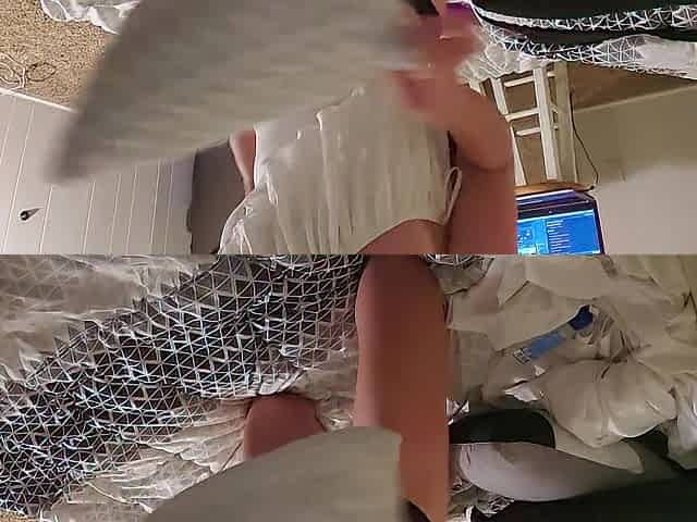 Undress tease to riding pillows