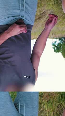 A Stranger with a Perfect Ass Caught a Guy Jerking off Outdoors and Fucked Him!