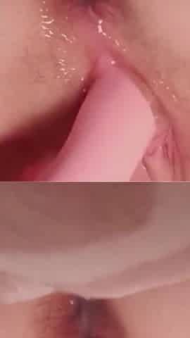 Big Dildo Inside My Tight Pussy Until Orgasm Contractions