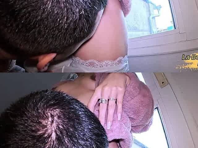 I Love How My Roommate Fucks My Hairy Pussy with My Pink Coat on.