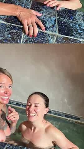 FFM 32min He's Lucky! He Fucks 2 Hot Fit Girls in a Sauna