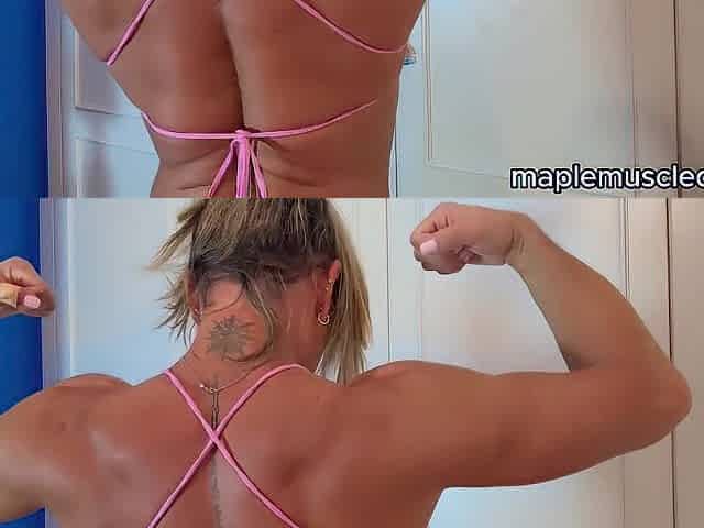 Tanned Fit Mommy Oils Her Breasts & Abs in Sexy Pink