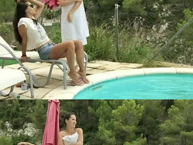 Swimming on a Nature Pool with Hot Beauty Lilu Moon