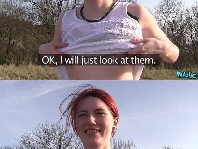 Redhead amateur Anne Swix fucked in the outdoors by a stranger