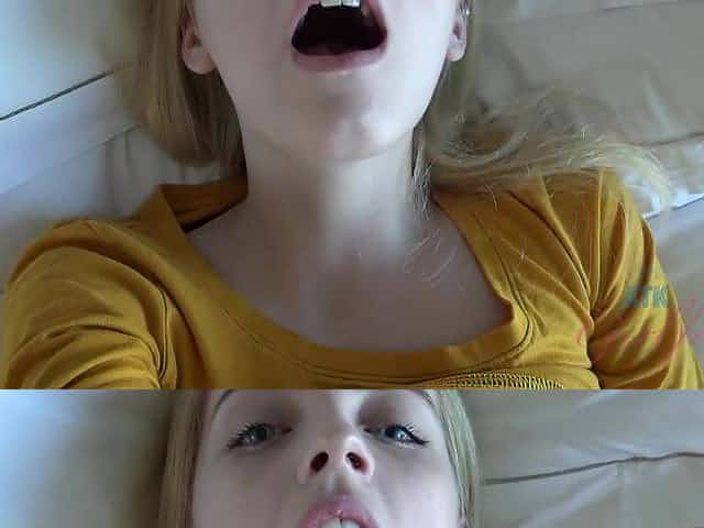 Delightsome golden-haired honey with blue eyes, Kate Bloom did her most good to make her roommate cum
