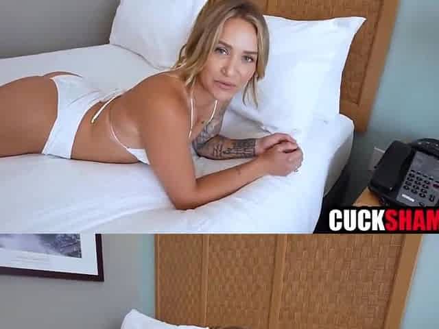 Cuckold spouse watching wife screw hotel hunk
