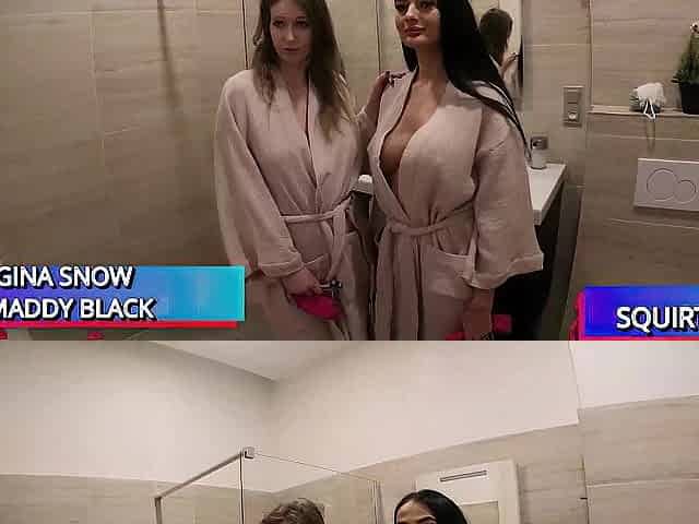 Gina and Maddy Grind Butt-to-Booty In Hardcore Foursome!
