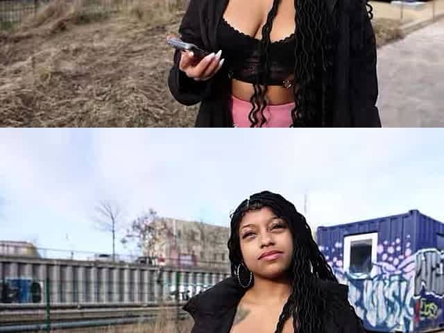 GERMAN SCOUT - Latina Ebony Vicky Menage with big saggy Tits