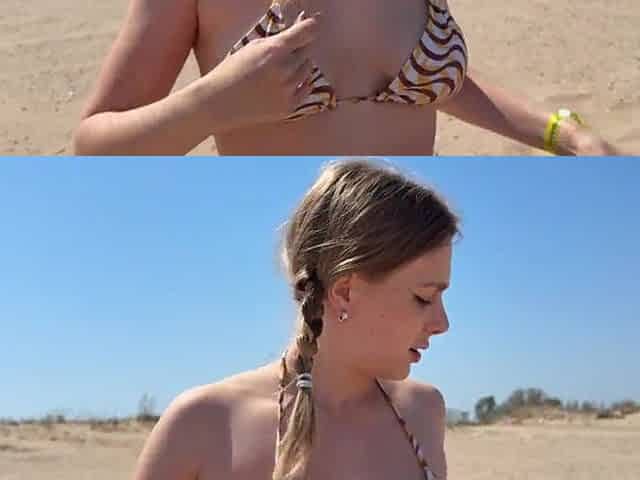 THIS BABE LIKES TO TEMPT TOURISTS ON THE BEACH AND SCREW 'EM