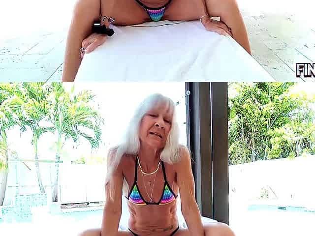 Poolside Jerk! GILF Handjob - Finish Him!