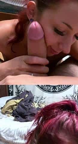 Amateur Blonde Blowjob handjob and cumshot