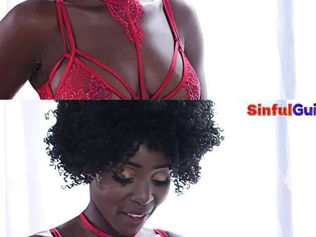 Ebony underware model riding photographer penis