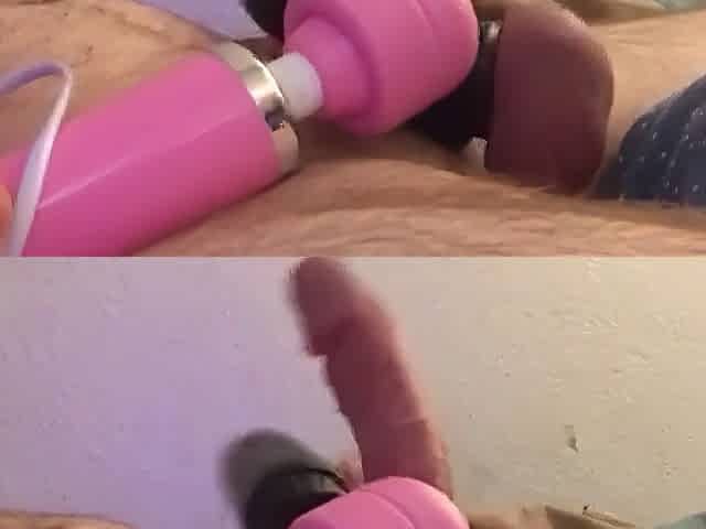 Wand and massage gun edging my dick