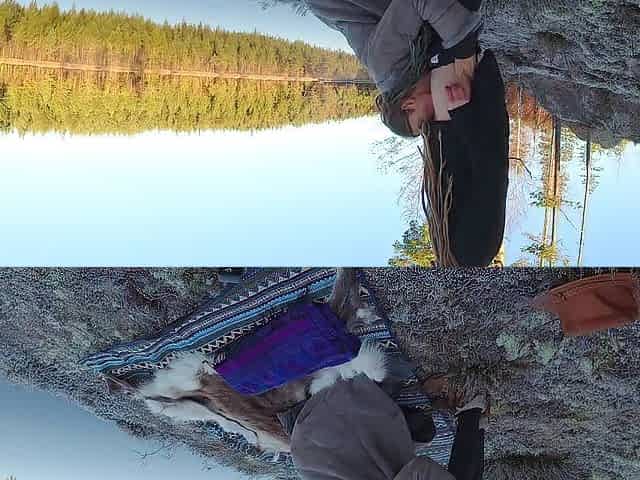 Sex on a reindeer skin next to a forest lake - RosenlundX - 60fps