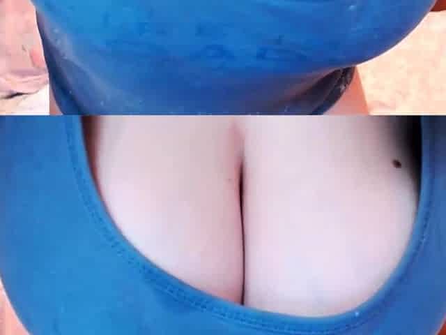 Busty Blonde Threesome on Webcam