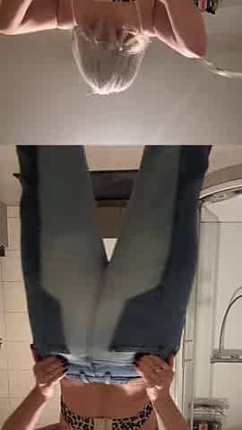 I Put on Blue Jeans and They Got Wet From My Squirt and It Looks so Beautiful! Look at My Horny Jeans