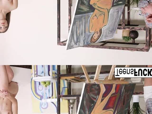Artist pair have a sexy trio with the fresh model
