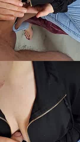Hawt wife gets screwed doggy position in taut jeans & takes a spunk fountain on her butt