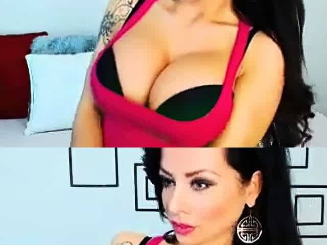 Big-Titted Brunette MILF Teases on Webcam