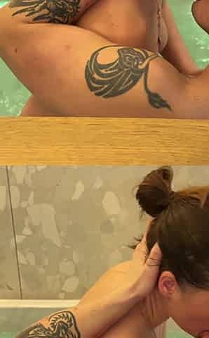 Wife Getting Hot in Jacuzzi with Another Guy, Deep Throat, Cuckold, Pt1