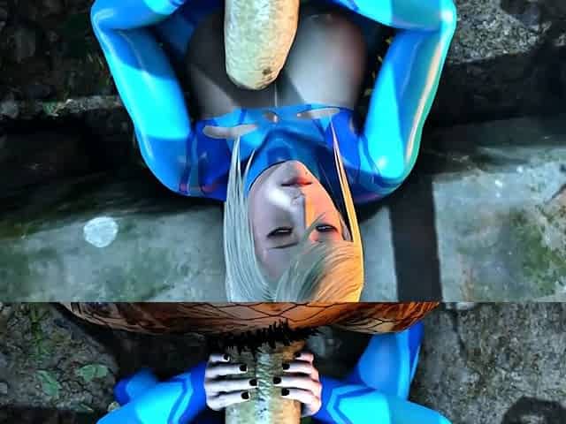 Titty blonde hentai in a cave full of monsters