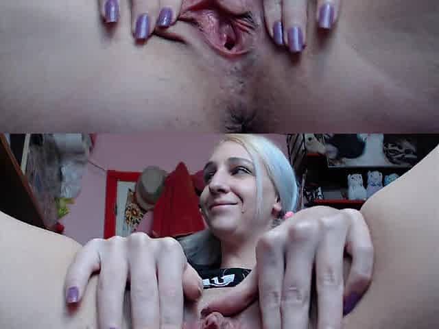 AMATEUR TEEN MASTURBATES AND CUMS HARD WITH LARGE LOVE BUTTON HAIRLESS CUNT