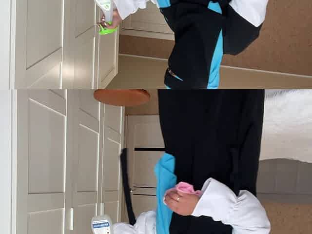 Arab Wife in Hijab Found a Sex Toy While Cleaning and Fucked Her Pussy with It