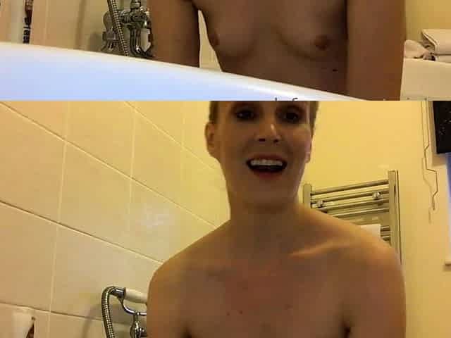 Busty amateur milf masturbates in the shower