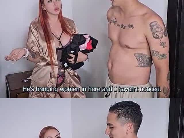 I Take Off My Virgin Stepson's Cock rubber So This guy Can Screw Me Raw - Andrea Castro & Daniclark