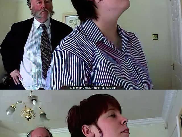 Chubby teen spanked on panties ass