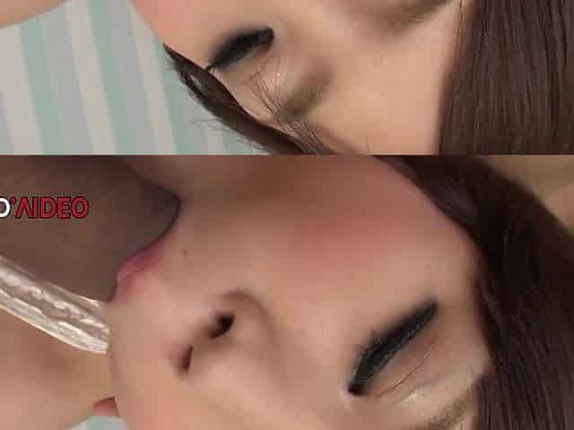 Japanese beauty shares intimate POV passion