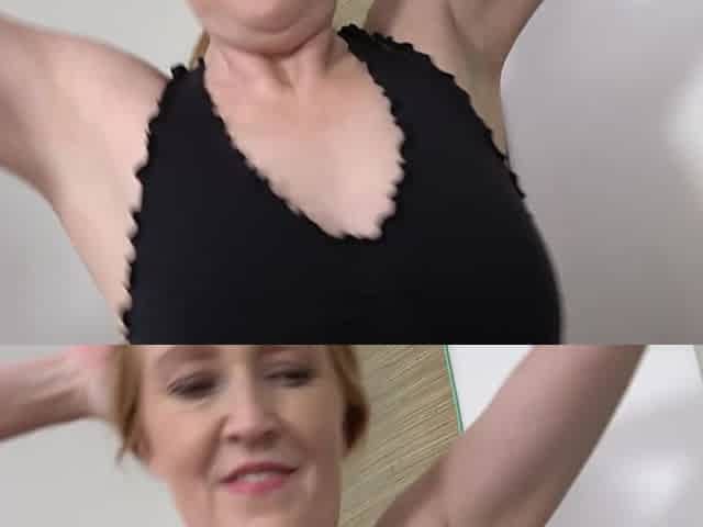 Three sexually-charged, older women engage in sexual activity with their fitness coach.