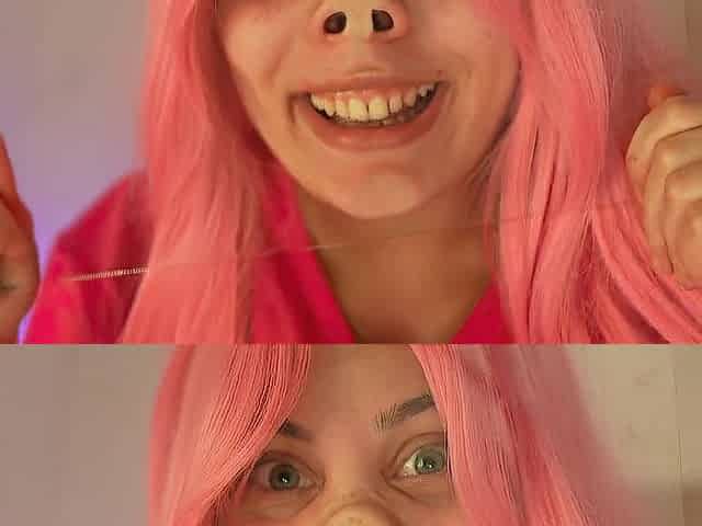 Naive Face Fetish and Pignose in Glass