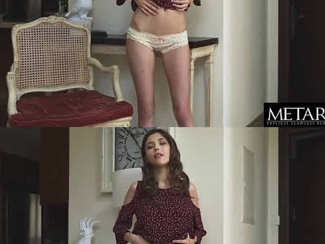 Mila Azul plays with her hawt large breasts during the time that masturbating