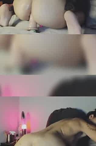 Fuckin my ass with a giant dildo
